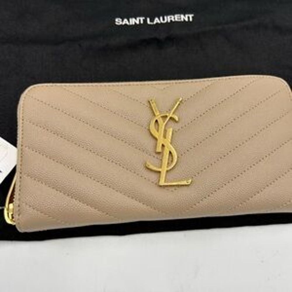 Women's SaintLaurent YSL monogram calf skin zip around wallet made in Italy. - Picture 12 of 12